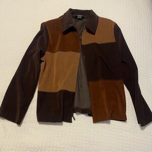SOLD‼️ Brown Suede Jacket With Shoulder Pads
